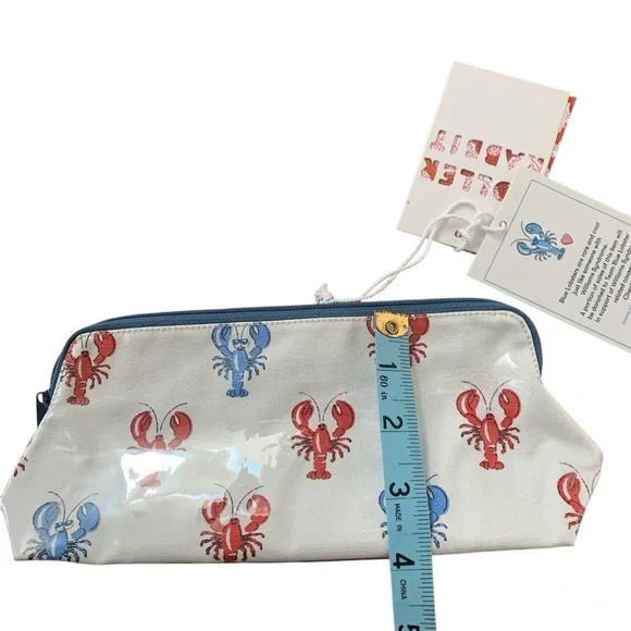 🦞 NWT small Roller Rabbit Lobster Print Cosmetic Pouch. RARE 🦞 - Picture 4 of 10